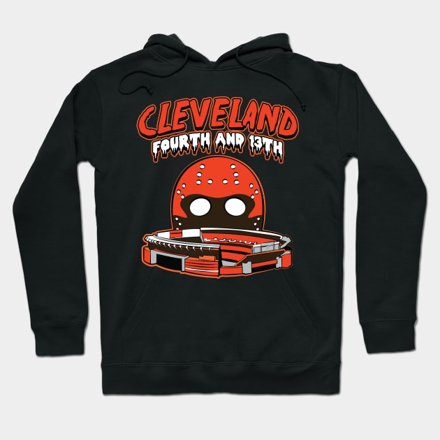 Cleveland Football Fourth and Thirteen Hoodie by DeepDiveThreads